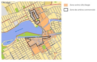 Carte Zone Centre ville et arteres commerciales