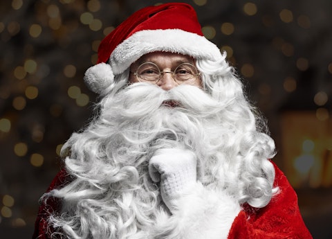 Close up santa claus s human face