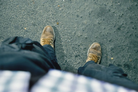 Low section man standing footpath 2